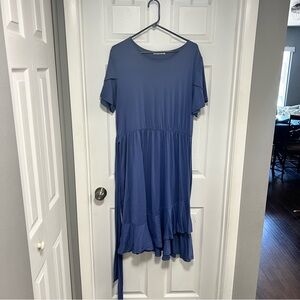 Blue Asymmetrical Hem Dress, Size XL